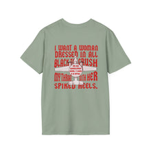 Load image into Gallery viewer, 'I Want a Woman Dressed in All Black' Gothic E-2 Hawkeye Tee
