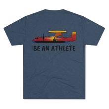 Load image into Gallery viewer, E-2 Sunset Theme - "Be An Athlete" Men's Tri-Blend Crew Tee