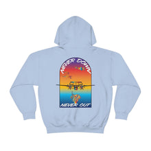 Load image into Gallery viewer, T.R MATSON COLLAB HOODIE: NEVER DOWN, NEVER OUT
