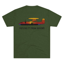 Load image into Gallery viewer, E-2 Sunset Theme - "Fo's Do It From Behind" Men's Tri-Blend Crew Tee
