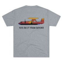 Load image into Gallery viewer, E-2 Sunset Theme - "Fo's Do It From Behind" Men's Tri-Blend Crew Tee