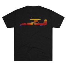 Load image into Gallery viewer, E-2 Sunset Theme - "No Shitty Flying" Men's Tri-Blend Crew Tee