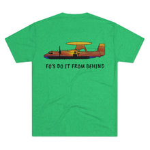 Load image into Gallery viewer, E-2 Sunset Theme - "Fo's Do It From Behind" Men's Tri-Blend Crew Tee