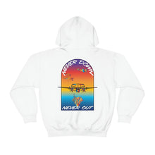 Load image into Gallery viewer, T.R MATSON COLLAB HOODIE: NEVER DOWN, NEVER OUT