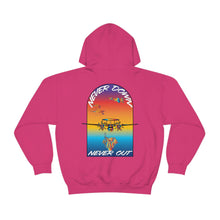 Load image into Gallery viewer, T.R MATSON COLLAB HOODIE: NEVER DOWN, NEVER OUT