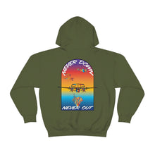 Load image into Gallery viewer, T.R MATSON COLLAB HOODIE: NEVER DOWN, NEVER OUT