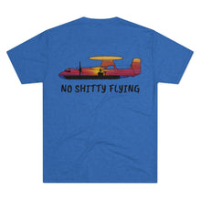 Load image into Gallery viewer, E-2 Sunset Theme - "No Shitty Flying" Men's Tri-Blend Crew Tee