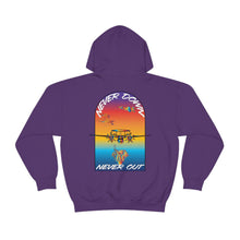 Load image into Gallery viewer, T.R MATSON COLLAB HOODIE: NEVER DOWN, NEVER OUT
