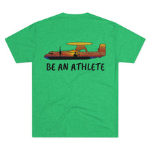 Load image into Gallery viewer, E-2 Sunset Theme - "Be An Athlete" Men's Tri-Blend Crew Tee