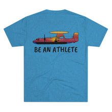 Load image into Gallery viewer, E-2 Sunset Theme - "Be An Athlete" Men's Tri-Blend Crew Tee