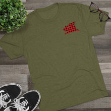 Load image into Gallery viewer, F-18 Christmas Package Checks Tri-Blend Crew Tee

