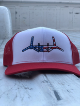 Load image into Gallery viewer, &#39;Merica V-22 Osprey Red on White Trucker
