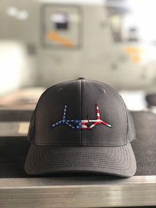 ‘Mercia V-22 Hat Charcoal on Black